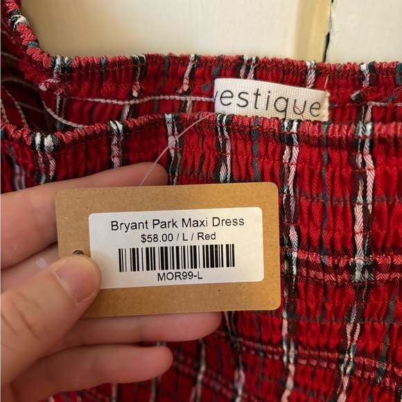 Vestique Red and White Plaid Dress - Picture 3 of 4
